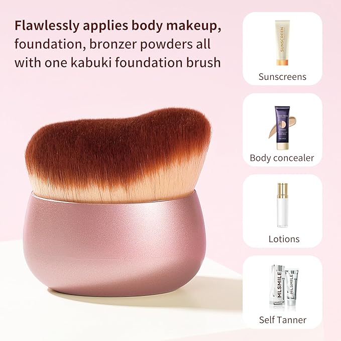 Extra Large Body Makeup Brush,Kabuki Brush for Self Tanner, Suitable Forface and Legs, Foundation, Bronzer, Powder, Ultra Soft and Dense Bristles for Quick Makeup Application