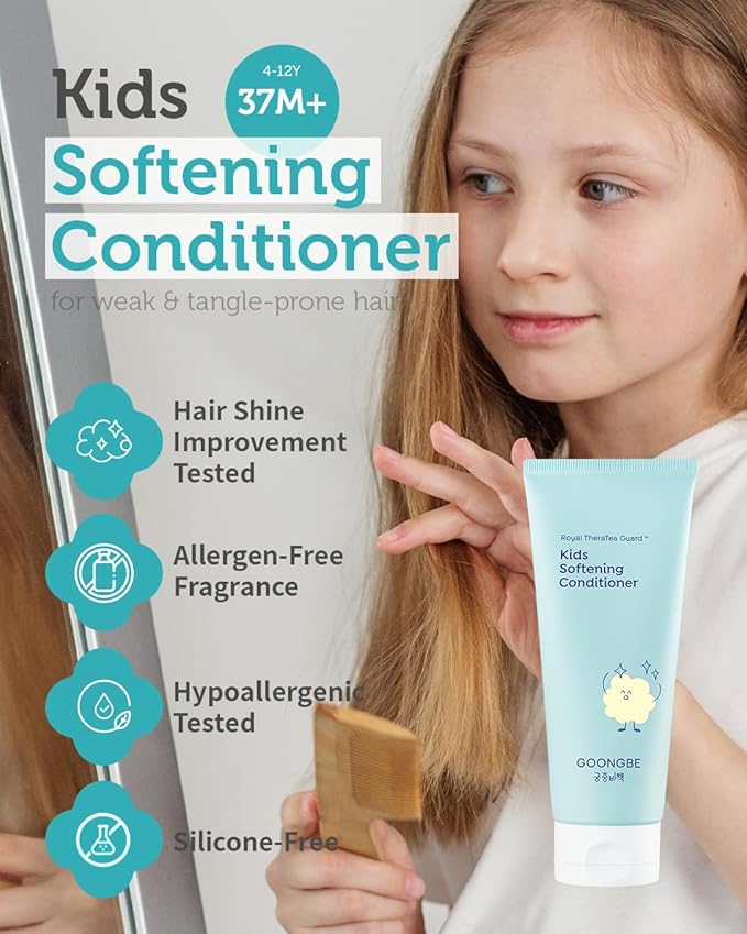Kids' Korean Silicone-Free Low pH Fresh Shampoo & Conditioner for Sensitive Scalp - Deep Cleansing for Oily Scalps & Softening for Weak, Frizzy Hair - Allergen-Free Scent, 10.1 fl.oz & 6.76 oz