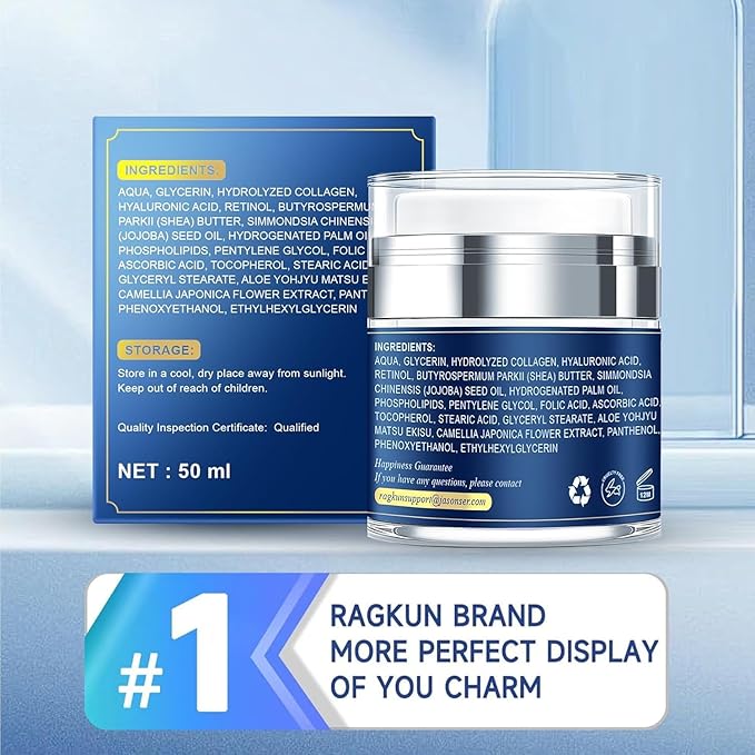 Retinol Cream for Face, Collagen Neck Creams for Tightening and Firming, Anti Aging Facial Moisturizer for Women & Men, Instant Face Lift Wrinkle Cream with vitamin c serum