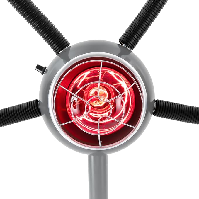 750W 5Heads Infrared Heat Lamp,Hairdressing Heater,Hair Dryer,Infrared Lamp 5 Head for Hair Salon Hairdressing Hair Color Processor & Dryer with Rolling Base,Height & Temperature Adjustable