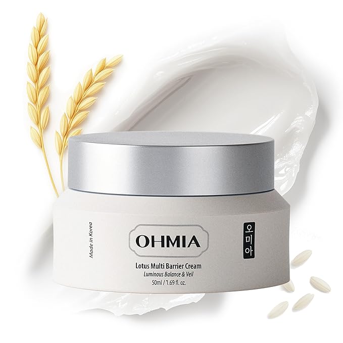Korean Anti-Aging & Firming Face Moisturizer - Lotus Multi Barrier Cream with Niacinamide & Rice - Soothing for Sensitive Skin - Fragrance-Free - 1.69 fl oz