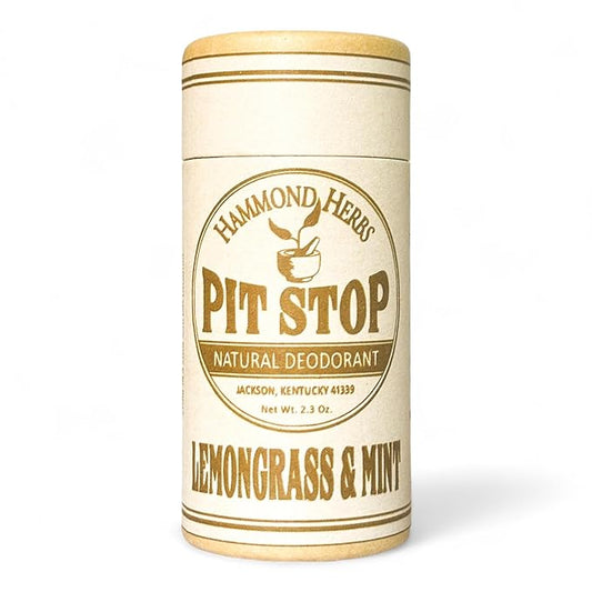 PIT STOP Deodorant - Aluminum-Free, Plastic-Free, All-Natural Odor Control (Lemongrass & Peppermint)