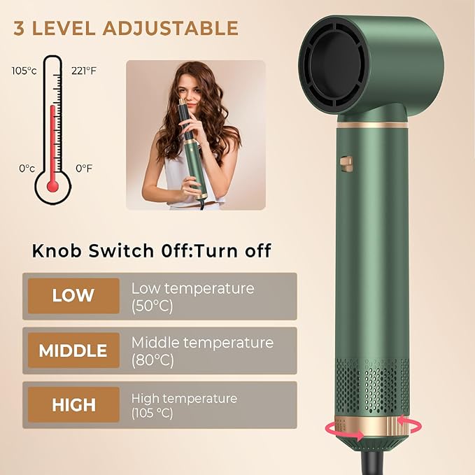 5 in 1 Blow Dryer Brush, Upgrade Hair Dryer Brush Set Negative Ion Air Styler Curling Wrap Air Curler, Hot Air Brush Curling Iron Hair Styling Tools As A Gift for Straight/Curl/Dry/Smooth