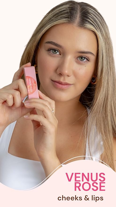 MADRE LUNA AYURVEDIC SKIN CARE, Cheeks & Lips, Natural Look, Deep Hydratation. (Venus Rose) This natural-look tint offers deep hydration, antioxidant benefits, enriched with Ashwagandha and Manjistha.