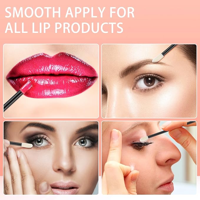 240 Pieces Disposable Lip Wands Lip Brushes,Lipstick Applicator Brushes Lip Gloss Wand,Soft Lint Free,Eyes & Lips Makeup Applicator Wands Tools（BLACK）