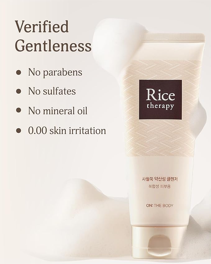 Rice Therapy Artemisia Cleanser (5.1+5.1fl oz, Pack of 2) - Gentle Moisturizing Face Wash for Sensitive Skin. Daily Hydrating Facial Foam for Clear, Radiant, Rice Cleanser Korean Skin Care
