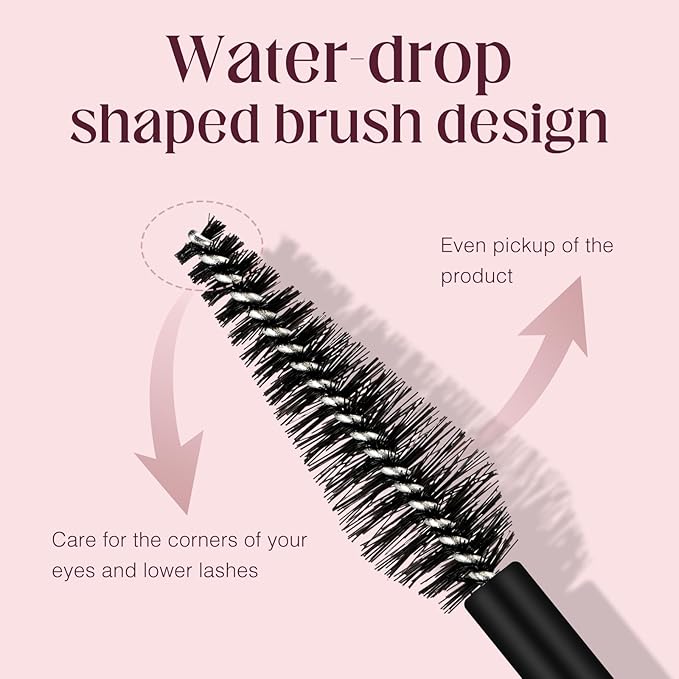 3 Pcs Unidollssbeauty Tubing Mascara and Blush Stick Set, Volume and Length Black Mascara Lengthening Long Lasting All Day, Washable Voluminous Tubing with a Random Accessory Included(01,05)