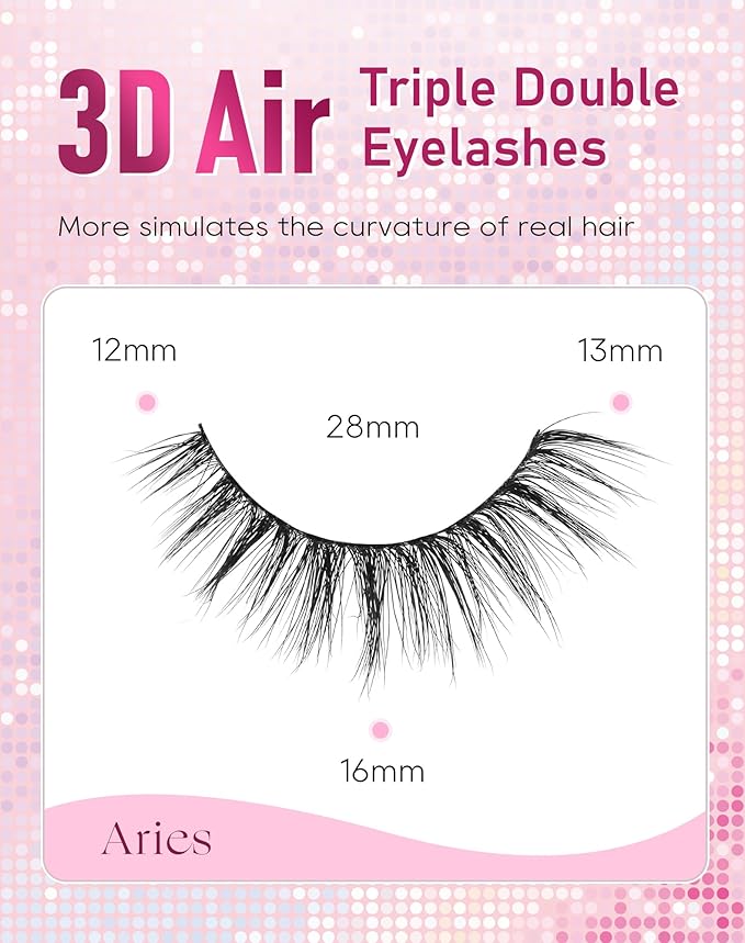 Frihappy False Eyelashes Cat Eye Lashes Fake Lashes Wispy Lashes Natural Eye Lashes Wispy Eyelashes D Curl Lashes 3D Air-Aries