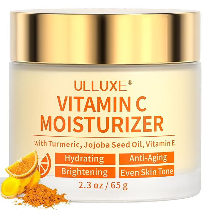Vitamin C Face Cream, Brightening & Anti Aging Face Moisturizer with Turmeric for Dark Spots, Wrinkles & Uneven Tone, Glowing Skin Care Hydrating with Niacinamide & Squalane for All Skin Types, 2.3 Oz