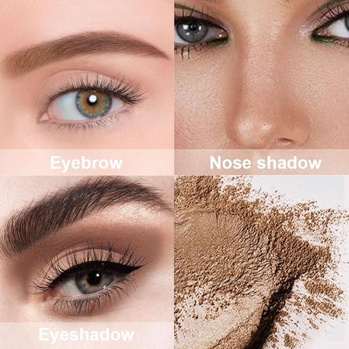 Kaely 2 Color Eye Brow Powder Makeup Kit,Eyebrow Contour Palette for Beginners,Brow Stamp Stencils Kit,Eyebrows Waterproof Gel with Brush,maquillaje para cejas,02 Natural Brown+Brown