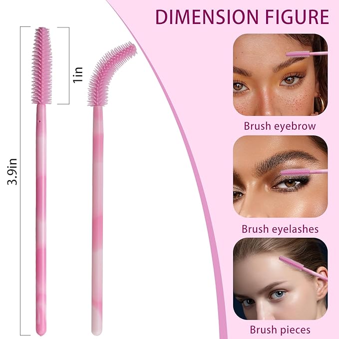 Disposable Silicone Eyelash Mascara Brushes Wands Applicator Eyebrow Brush Makeup Tool Kit Set Tool Bulk