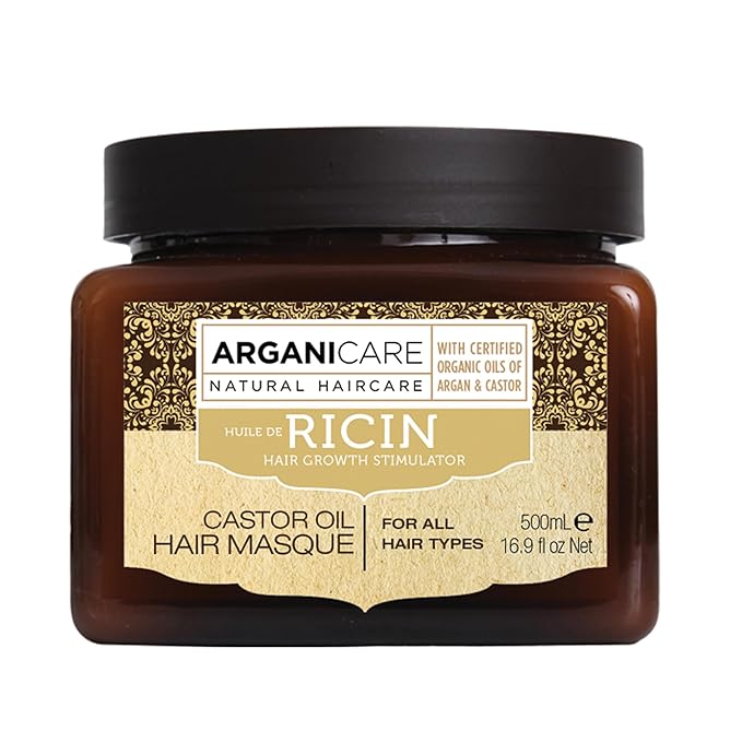 Arganicare | Castor Range | REINFORCING MASK | Castor | Strengthens and Rebuilds the Hair Fiber | Fight against Breakage | High Hydration | All hair types | 16.91 fl oz