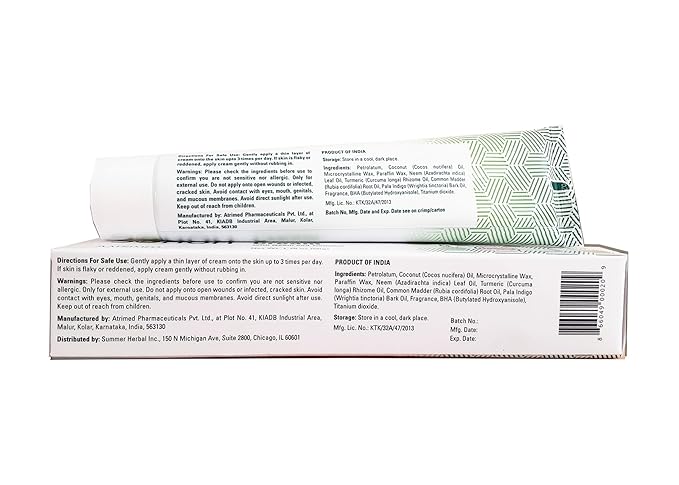 Sorion Cream - Herbal Moisturizer for Dry Skin, Itchy and Flaky Skin with Coconut Oil, Neem, Turmeric and Pala Indigo Skincare Body Cream