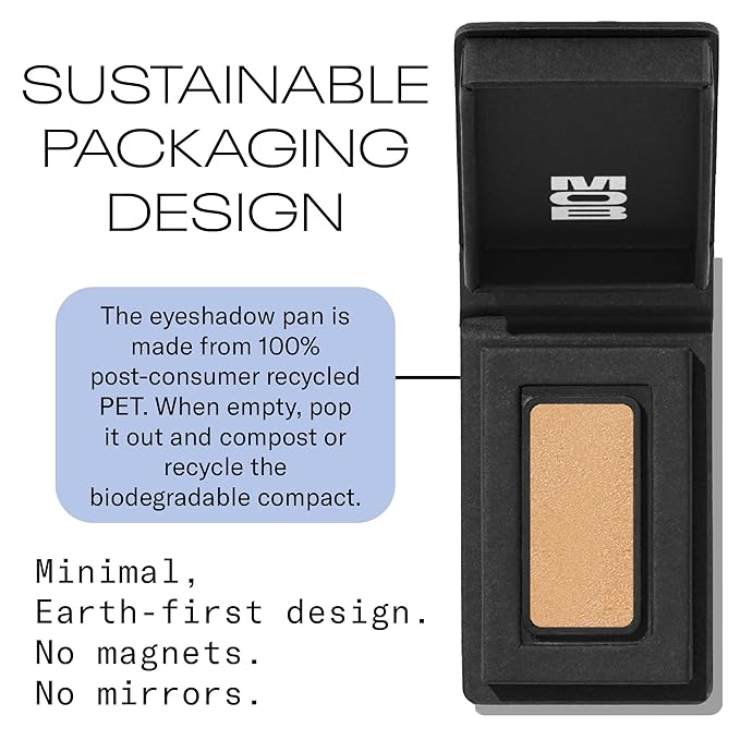 MOB Beauty Cream Clay Eyeshadow M107 – Golden Wheat | Skincare-Infused, Vegan, Cruelty-Free, Blendable Cream-to-Velvet Finish, Buildable Pigment, Clean Eyeshadow in Sustainable, Biodegradable Compact