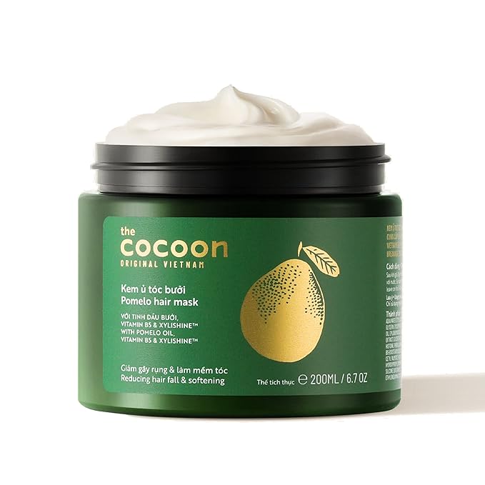 Cocoon Pomelo Essential Oil Hair Growth Mask with Xylishine & Amino Acid, Organic Mask No Sulfate, Vegan Treatment to Soften, Reduce Loss & Volumize Hair Growth | for Thinning, Damaged & Breakage Hair