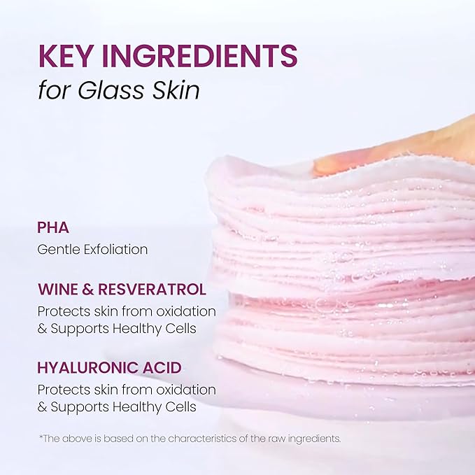 DERMALOGY by NEOGENLAB Bio-Peel Gauze Peeling Pads (Wine, 30 pads) - Exfoliating & Firming Peeling Pad with PHA & Red Wine & Resveratrol & Acid Hyaluronic - Korean Skin Care