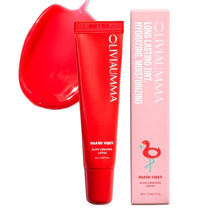 Olivia Umma Glow Ceramide Liptox Miami Vibes – Moisturizing Korean Lip Gloss for Women to Hydrate and Glow with Shea Butter & Ceramides – Lipgloss for Dry, Chapped Lips – 15 ml