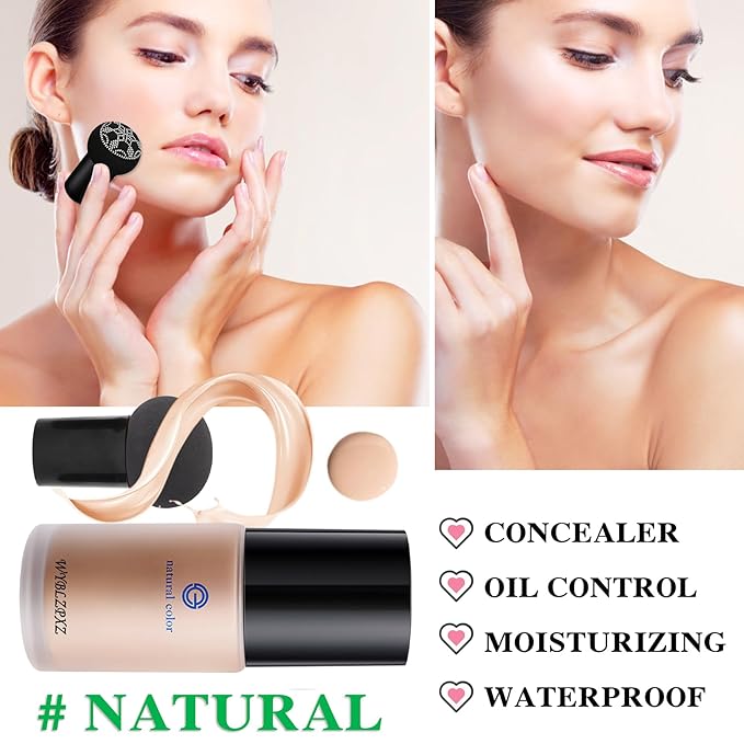 Mushroom Head Air Cushion CC Cream BB Cream Cushion Foundation Moisturizing Full Coverage Foundation Concealer Lasting Foundation Makeup Tone Makeup Base Primer（Natural）A