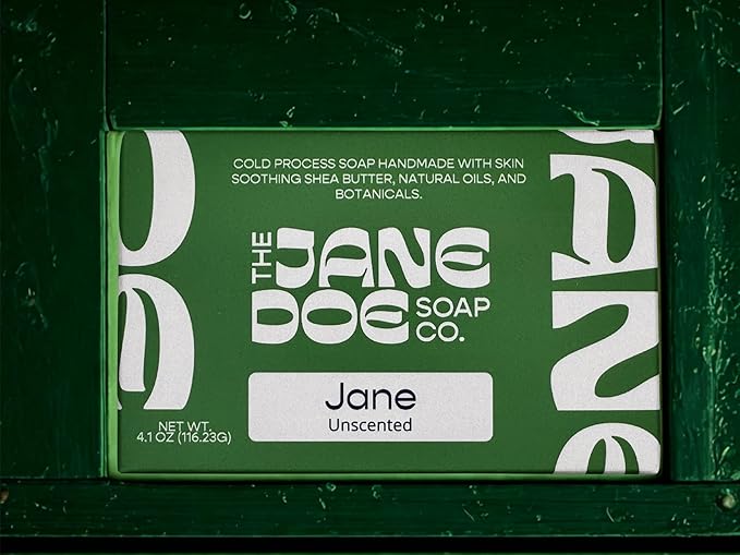 Natural Handmade Cold Process Bar Soap - Made with Olive oil, Coconut oil, Castor, Shea Butter, and Kaolin Clay-Plant Based, Vegan, Moisturizing, Hand/Body Soap! 1 Bar (Jane Unscented)