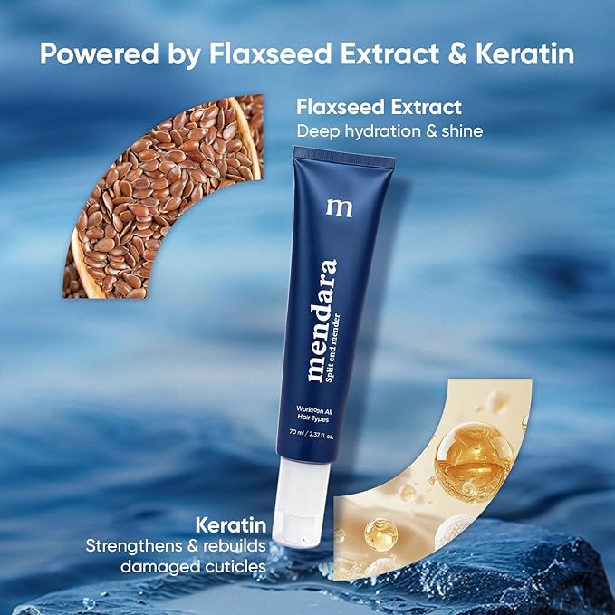 Split End Mender Hair Serum – Helps Seal the Appearance of Split Ends, Smooth & Nourish Dry, Damaged Ends, Lightweight Leave-In Anti-Frizz Treatment with Flaxseed Extract & Keratin, 70 mL