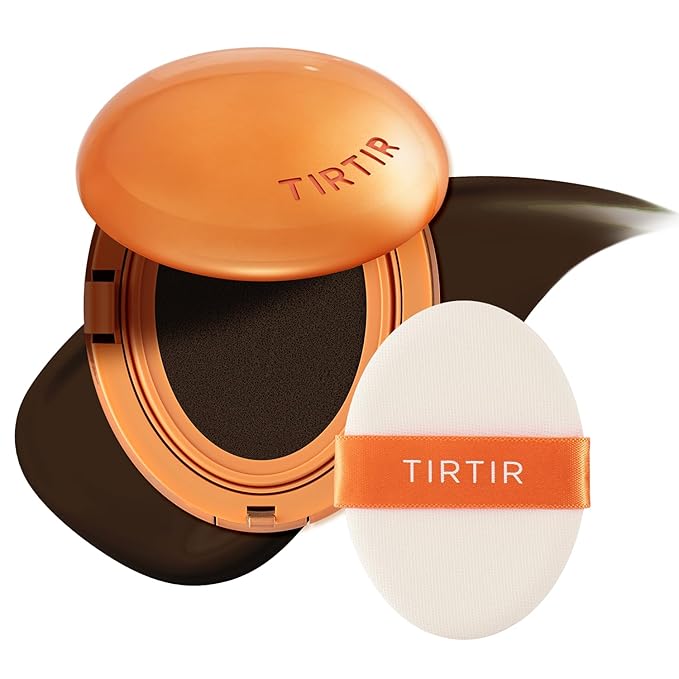 TIRTIR Mask Fit Ai Filter Cushion Foundation | AI-Like Semi-Matte Finish - Up to 72-Hour Medium to Full Coverage Korean Make up Beauty, #55N Espresso, 0.63 oz