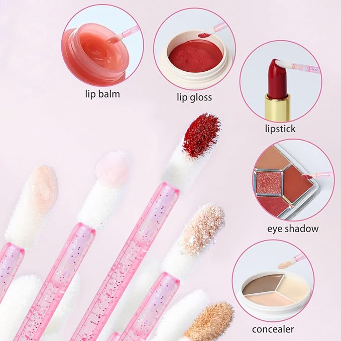 Unaone Lip Wands - 100PCS Disposable Lip Brushes for Lipstick, Lip Balms, Lip Gloss, Lip Scrubs and Concealer, Perfect Makeup Applicators Tool