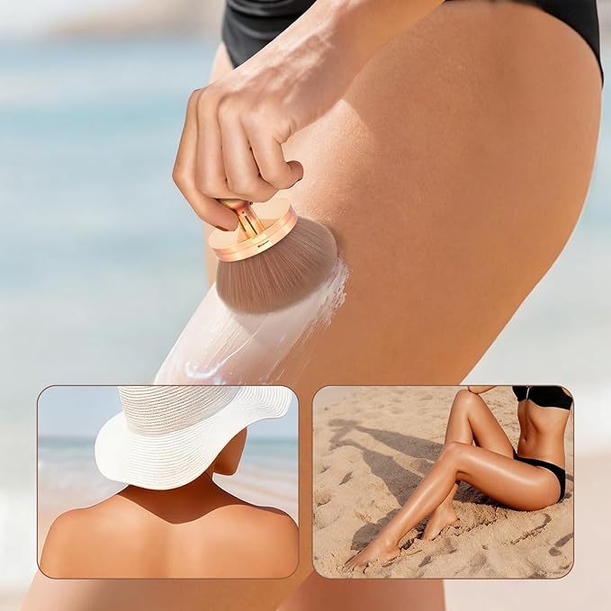 Extra Large Body Make Up Brush Self Tanning for Face, 3 Inch Width Self Tanning Blend Brush for Legs, Soft Synthetic Bronze Blend Ensures Flawless Foundation Litchigonzhu
