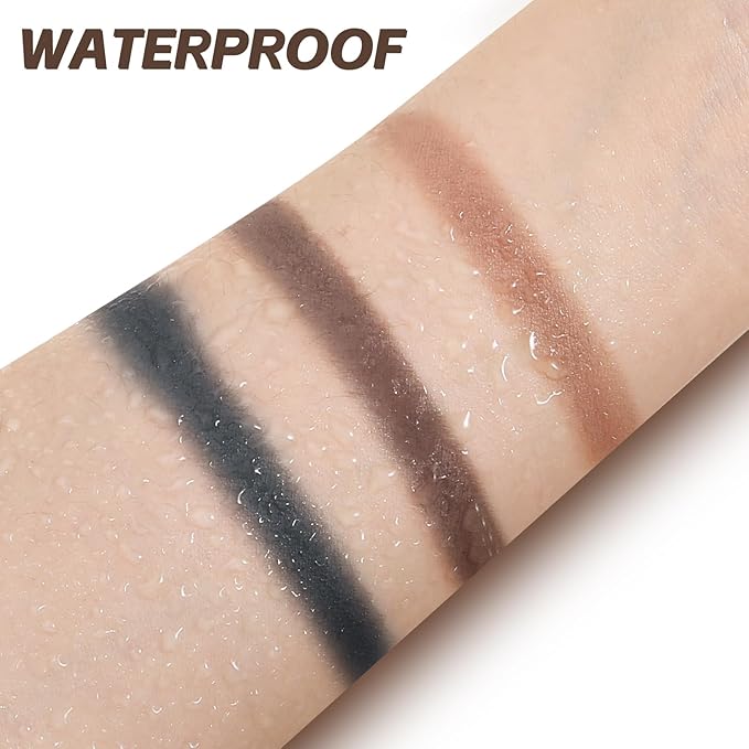 3-Color Eyebrow Powder Palette, Brow Powder Filler Kit With Brow Brush, Waterproof Neutral Eye Makeup for Women, Smudge-proof