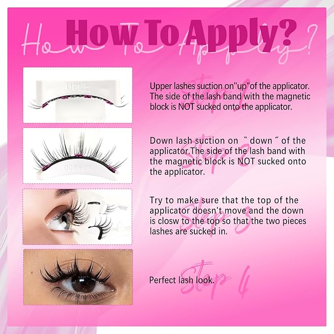 Veleasha Magnetic Eyelashes Manga Lashes Spiky Lash Magnetic Lashes with Applicator Natural Look Reusable No Glue Easy to Apply & Remove Soft False Eyelashes Lash Wispy (Chic)