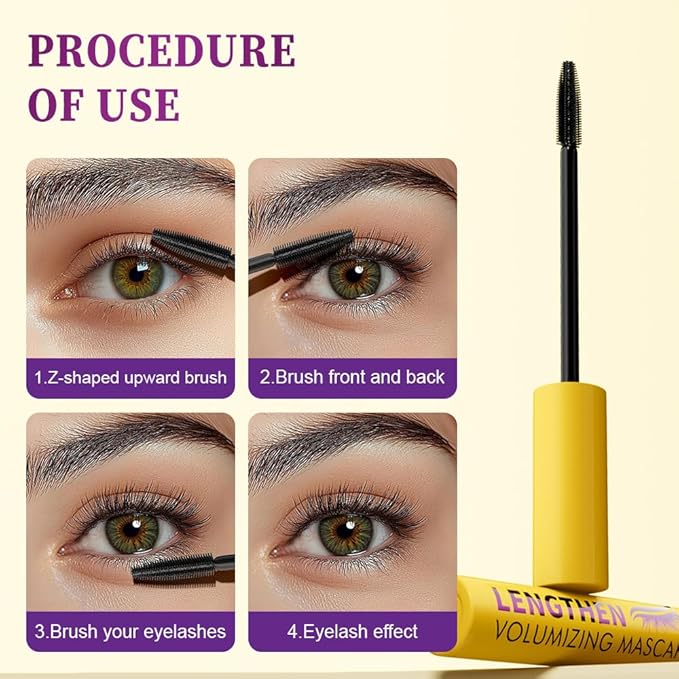 Bubble Mascara, 2025 New Volumizing Mascara, Waterproof Brown Mascaras for Sensitive Eyes, Clump-Free Lash Enhancer for Daily Use, Long Lash Mascaras for Women (1Pcs-Black)