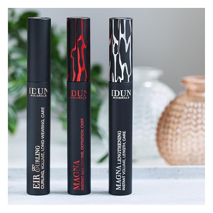 IDUN Minerals Mascara Eir Curling - Curl Boosting, Lengthening Lash Enhancer with Curved Wand Applicator - Creamy, Volumizing Mineral Formula - Cruelty Free, Nourishing Vegan Ingredients - 0.40 oz
