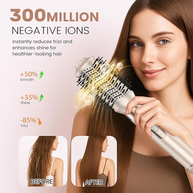 8 in 1 High-Speed Hair Styler & Hair Dryer Brush Set – 110,000 RPM Ionic Hot Air Styler with Auto Air-Wrap Curlers, Diffuser, Volumizer & Thermal Brush for Fast Drying & Frizz-Free Shine
