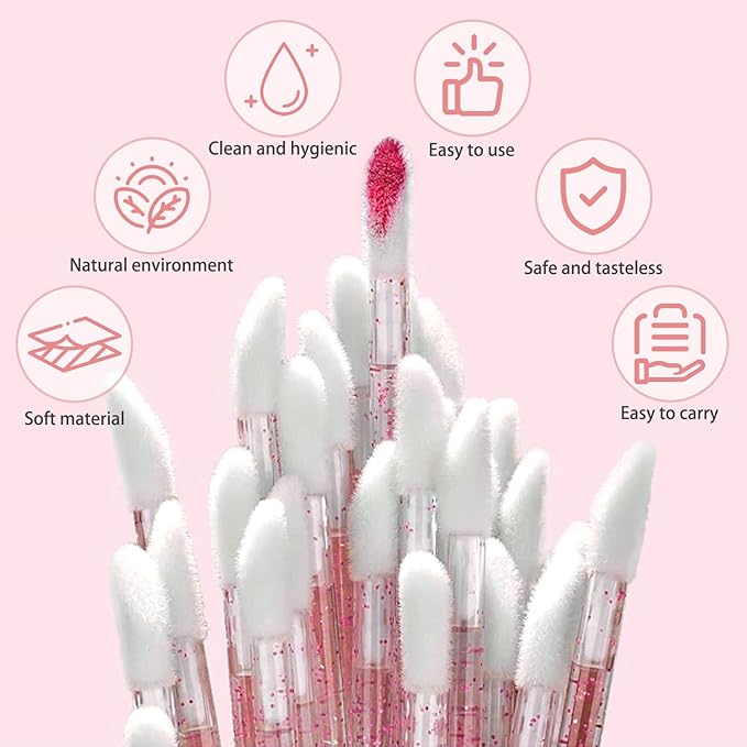 Unaone Lip Brush - 100PCS Disposable Lip Wands, Makeup Applicators for Lipstick, Lip Gloss Balms Scrubs Concealer, Perfect Makeup Applicators Tool