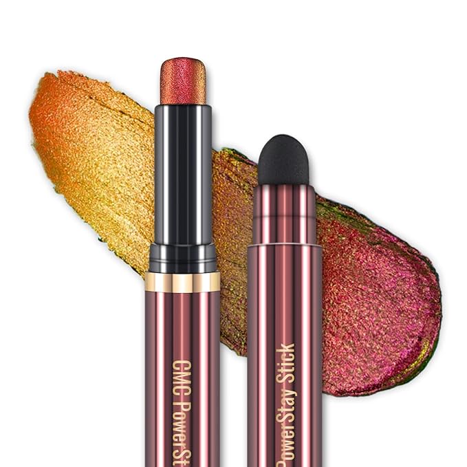CHARMACY Duochrome Glitter Eyeshadow Stick, Chameleon Metallic Shimmer Smoky Eye Shadow, Long-Lasting Water-Resistant Formula, High Pigmented, Built-in Smudger #06