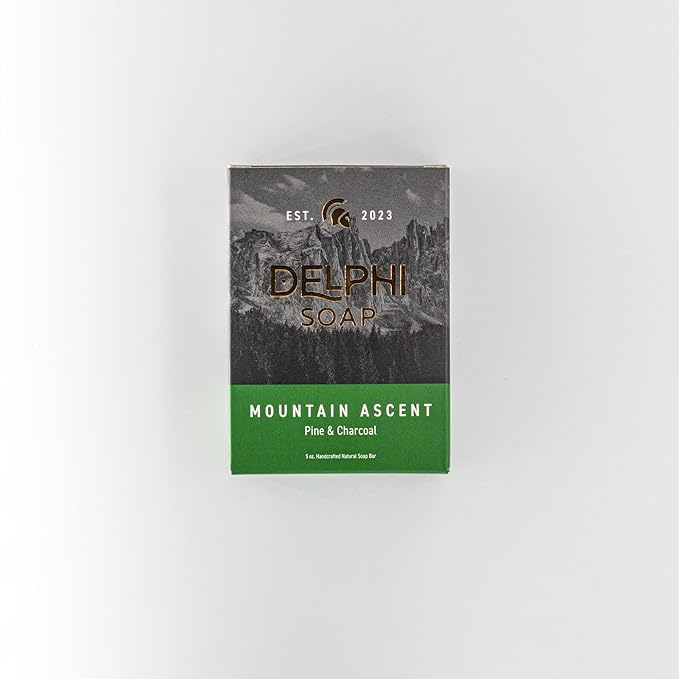 DELPHI Soap Men's Natural 5 oz Moisturizing Bar Soap Made from Natural Oils - Mountain Man 3 pack - Exfoliating - Mountain Ascent, Summit Citrus and new Horizons 3 Bundle