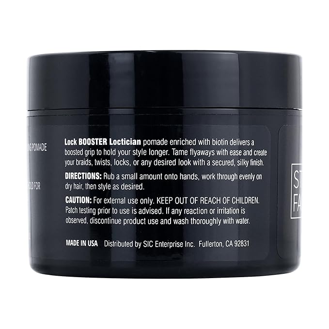 Style Factor Lock BOOSTER Loctician Silver Premium Pomade with Biotin – Max Hold, Expert Styling Gel for Locs, Twists, Braids – for All Hair Types 5 oz