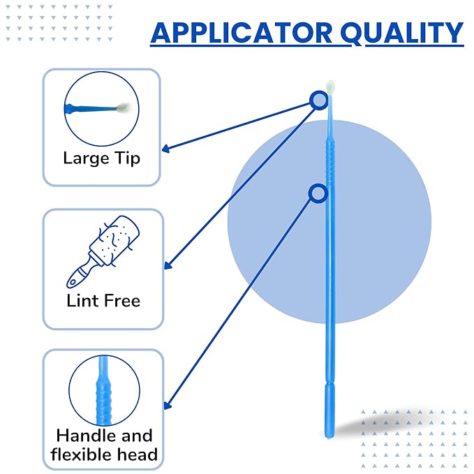Disposable Micro Applicator Micro Brush for Makeup, Eyelash Extension, Lash and Mascara Application for Personal Care (100 Count (Pack of 1), Blue (L))