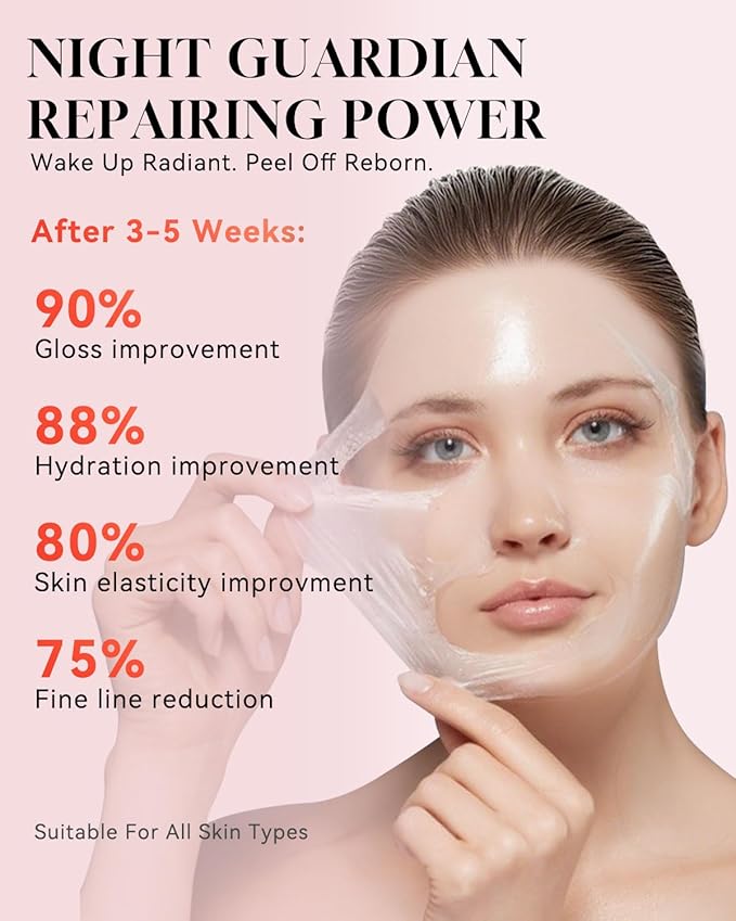 TJE Collagen Night Wrapping Mask, Collagen Peel Off Face Mask with Nicotinamide, Elasticity & Hydration Care, Reduces Sagging & Dullness - 2.53 fl oz