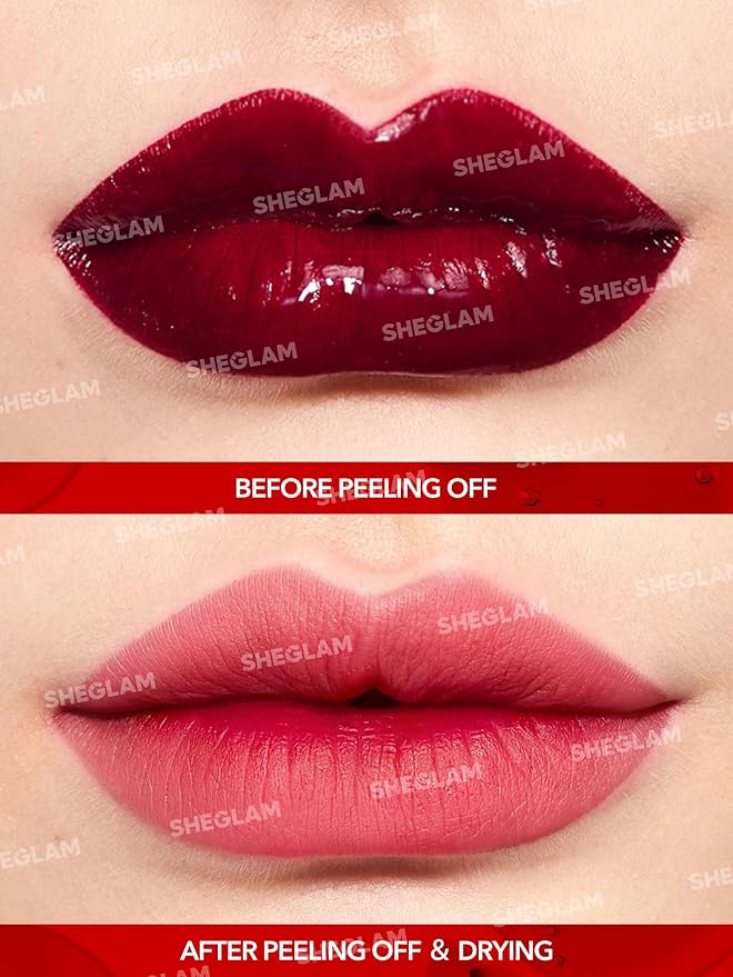SHEGLAM Peel Talk Lip Tint Transfer-Proof, Highly Pigmented Color Peel Off Lip Stain Liner-Tongue Twister
