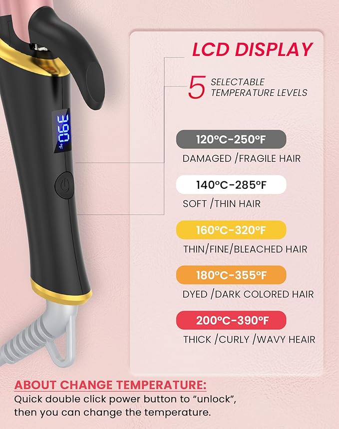 Ukliss Mini Curling Iron, Heats in 30s for Natural Waves & Loose Curls, Dual Voltage Travel Curling Iron with 5 Temp & Anti-Scald Guard, Perfect for Short to Medium Hair (Black, 3/4 Inch)