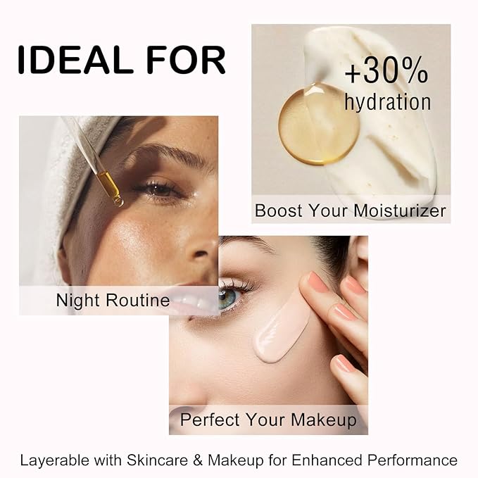 Lightweight Face Oil Serum with Squalane, Jojoba & Rosehip – Non-Greasy, Fast-Absorbing Formula for Dry/Sensitive Skin – Vegan, Fragrance-Free, Under Makeup Use