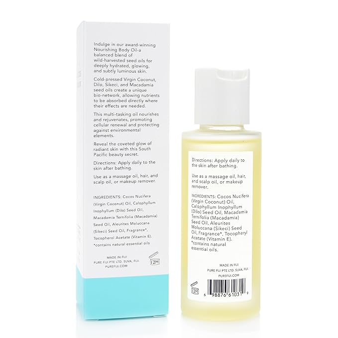 PURE FIJI Travel Size Nourishing Exotic Coconut Oil, White Gingerlily (3oz/90ml)