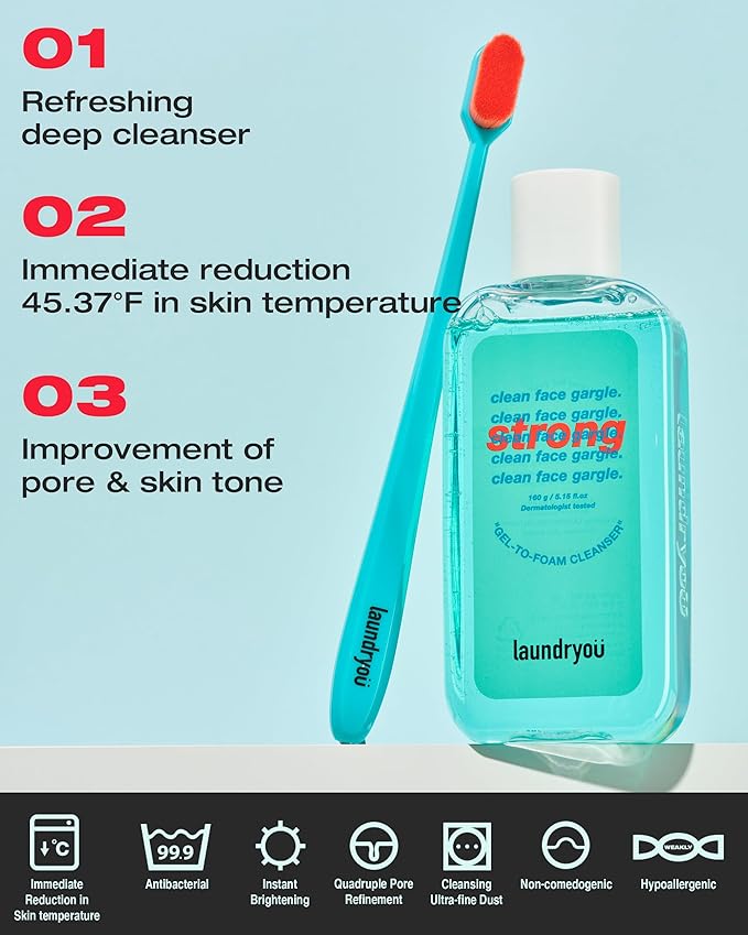 Daily Deep Facial Gel-To-Foam Strong Cleanser with Pine & Lactobacillus Extract for Exfoliating Pore Refinement and Sebrum Control to Remove Makeup and Blackheads - (5.64 fl. oz)
