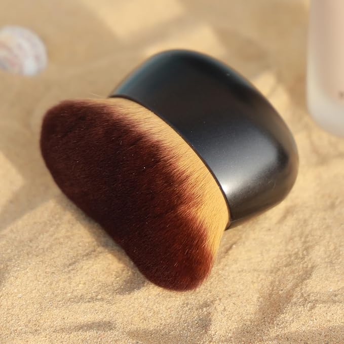 Oversize Body Blending Brush for Self Tanner, Full Body Makeup & Contour Blending - 80mm Dense Oval Kabuki Head Ensures Even, Streak-Free Coverage, Leg Shoulder Application (Black)