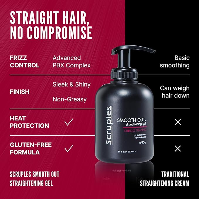 Scruples Smooth Out Hair Straightening Gel - 33.8 Fl Oz - Shine Enhancing & Smoothing Frizz Control Styling Solution for Women and Men with All Hair Types
