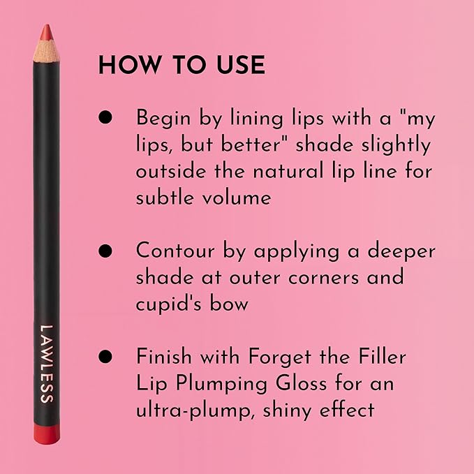 Lawless Women's Forget the Filler Definer-Liner, True Love, Red, 0.04 Ounce