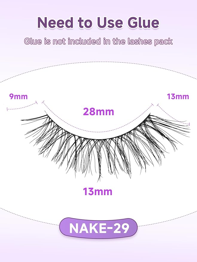 Lashes False Eyelashes Natural Cat Eye Lashes 13mm Wispy Eyelash Thin Memory Band Volume Wispy Lash Strips C Curl Fake Eyelashes 7 Pair EVENTILL