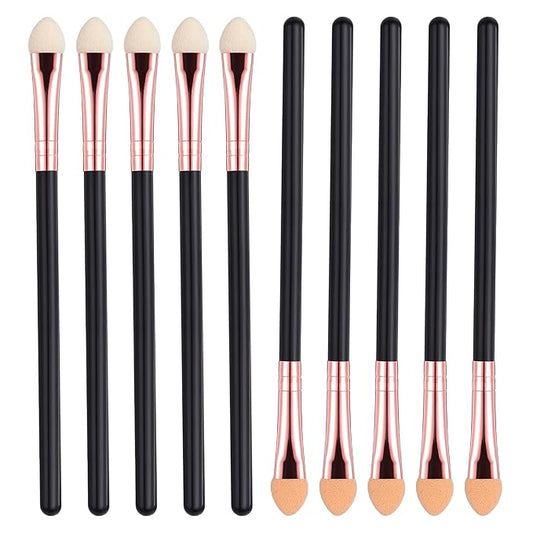 10Pcs Sponge Eyeshadow Brush Sets Eyeshadow Applicators Stick Portable Makeup Brushes for Women Sponge Double Sided Washable Reusable Professional Eye Shadow Makeup Applicator Tool for Women