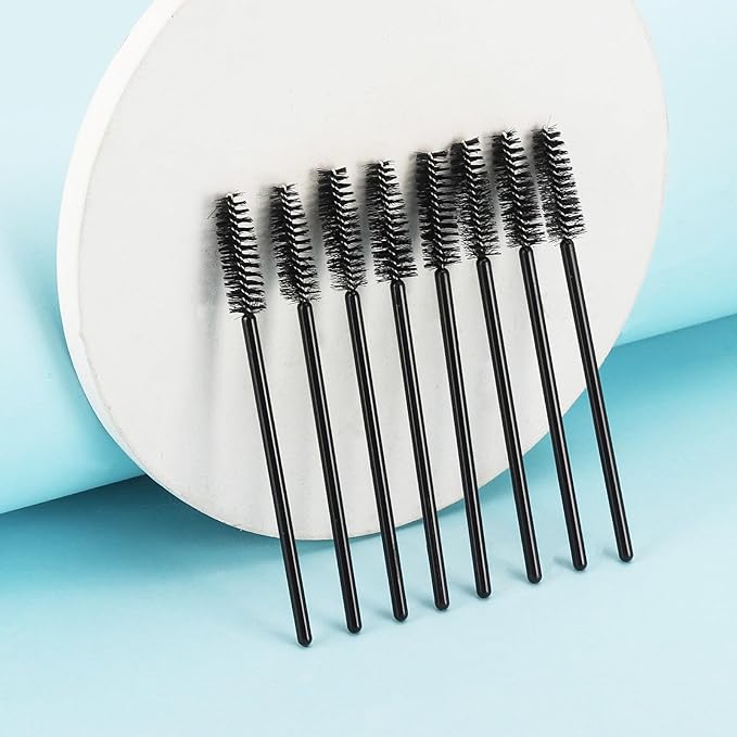 Tbestmax 1200 Disposable Mascara Wands, Spoolies Brush for Eyelash Extensions, Spooly Eyelash Eyebrow Brushes Lash Wand Applicator Makeup Kits - Black