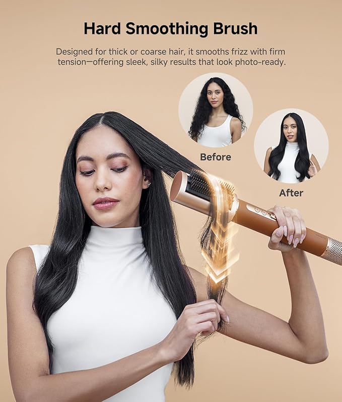 DREAME AirStyle Pro 7-in-1 Hair Styler & High Speed Dryer | Snap-on Attachments for Curling, Smoothing, Volumizing | Fast Drying, Frizz Control, Cool Shot | Luxury Leather Package